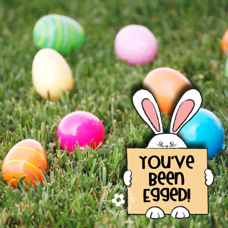 Easter "Egg" Your Neighbors with this fun neighborhood Easter Activity! -- You've Been Egged!  {Free Printables on OneCreativeMommy.com}