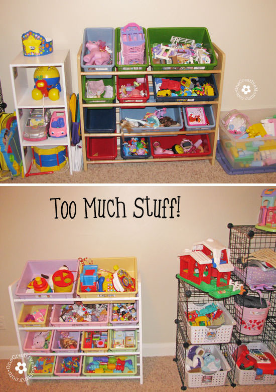 It is possible for kids to have too much of a good thing. Find out how getting rid of toys made us a happier family! {OneCreativeMommy.com}