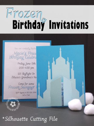 Create these unique Frozen Birthday Party Invitations with a free Silhouette Cutting File {Printable file for non-Silhouette users is included, too} OneCreativeMommy.com