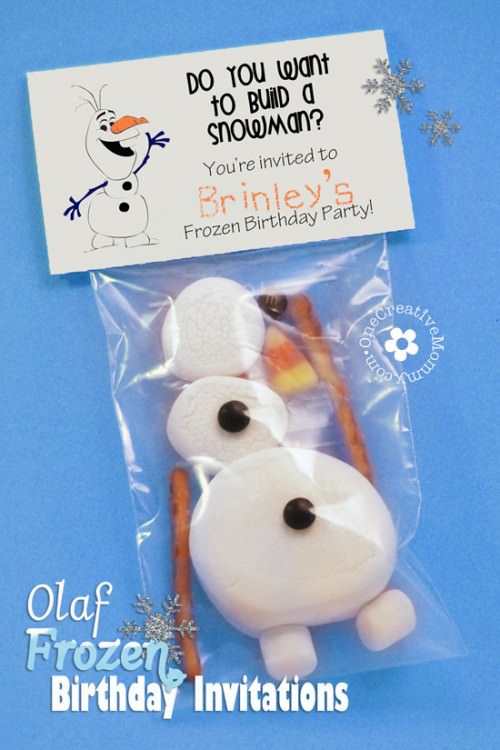 Olaf Frozen Party Invitations -- Do you want to build a snowman? {Free Printable from OneCreativeMommy.com}