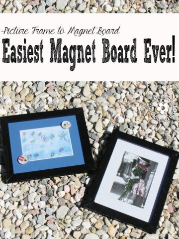 Create the easiest magnet boards ever with this Picture Frame to Magnet Board tutorial {OneCreativeMommy.com}