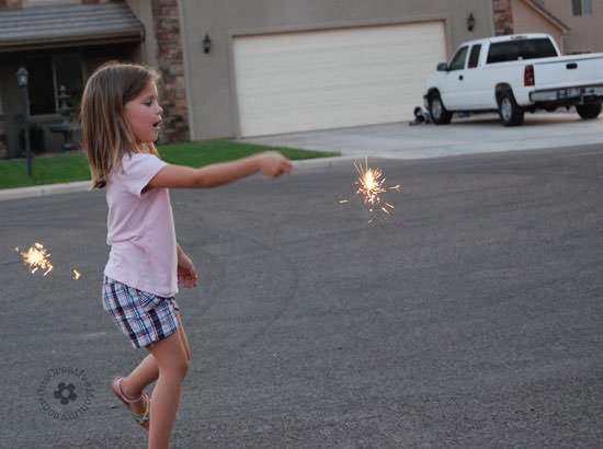 Fun with sparklers! Please don't pin this image.