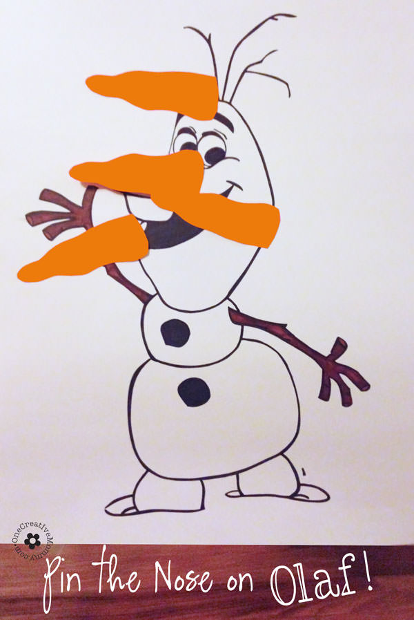 How to Host a Frozen Party! Pin the Nose on Olaf {OneCreativeMommy.com} #frozenparty