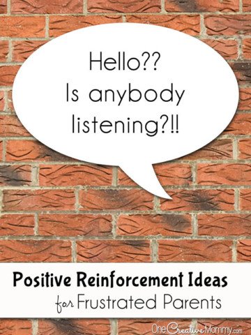 Positive Reinforcement Ideas for Frustrated Parents {What do you do when the kids just won't listen?} Parenting Tips from OneCreativeMommy.com