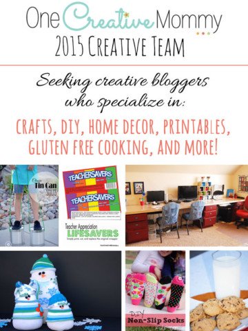 Calling all creative bloggers! Join the creative team at One Creative Mommy and grow your blog in the new year! {Seeking contributors for Crafts, DIY, Home Decor, Printables, Gluten Free Cooking and More!} Apply today.