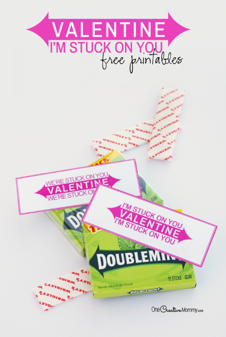 {I'm Stuck on You} Free Printable Valentines - onecreativemommy.com