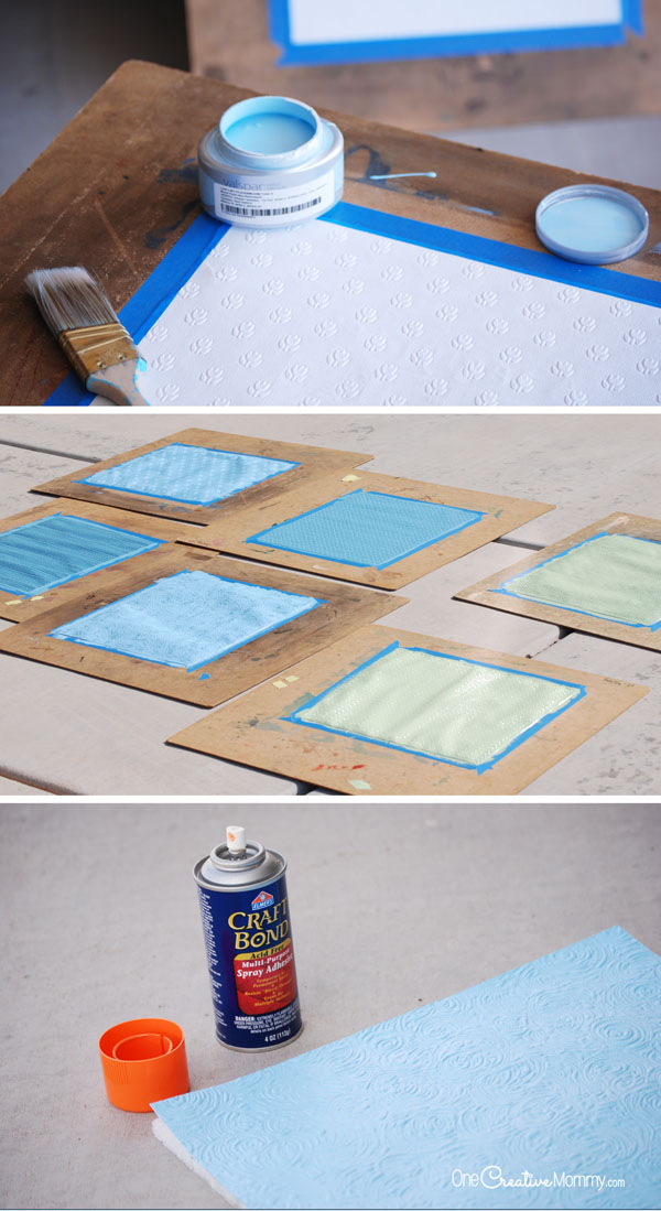 DIY Wall art with Make It: Fun® Foam and Paintable Wallpaper {OneCreativeMommy.com}