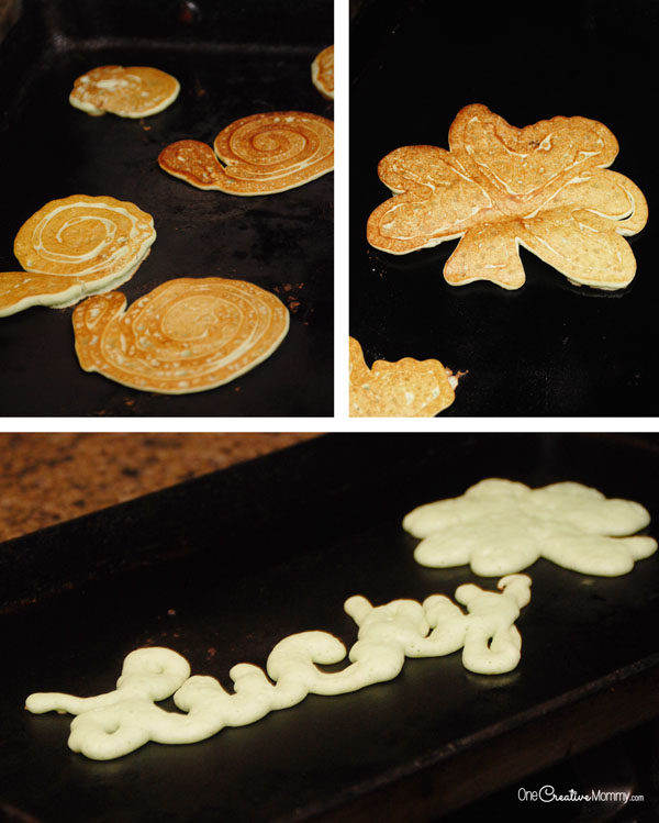 Relax after a busy day with breakfast for dinner! While you're at it, create some fun pancake art. I'll show you how to create these fun Shamrock pancakes that your kids will love! {Get the tutorial from OneCreativeMommy.com} I can't wait to try this with my kids! This would be perfect for St Patricks Day!!