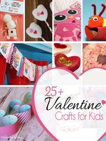 Keep your kids busy and happy with over 25 cute Valentine Craft ideas {See them all on OneCreativeMommy.com} Which kids crafts will your family love?