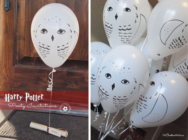Harry Potter Party Invitations Delivered by Owl Post {OneCreativeMommy.com} Perfect for a Harry Potter or Halloween Party