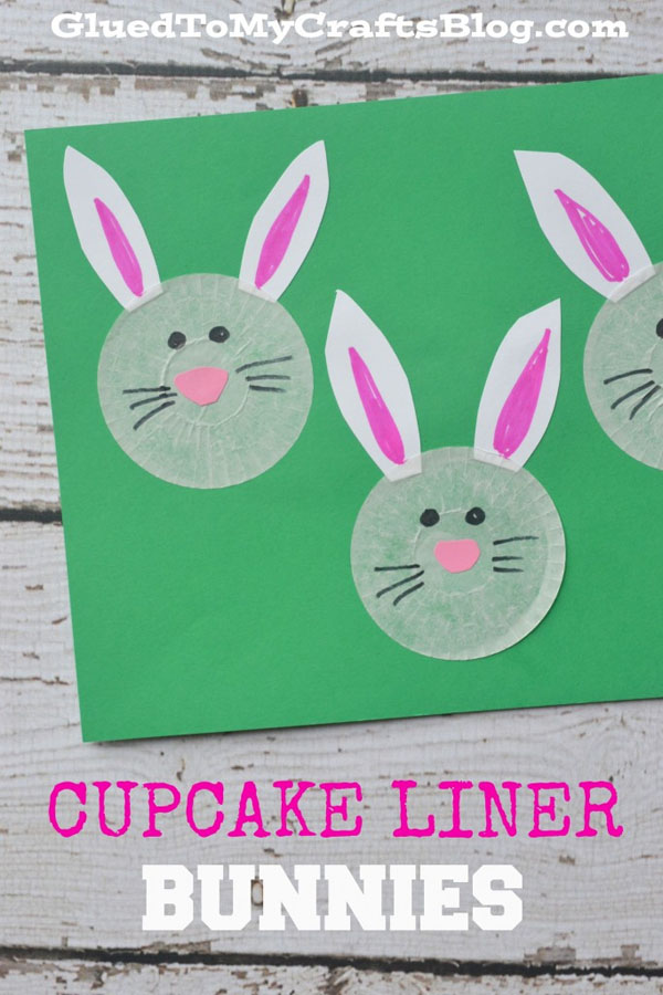 Cute Easter Kids Craft Roundup on OneCreativeMommy.com {Cupcake Liner Bunnies and more}
