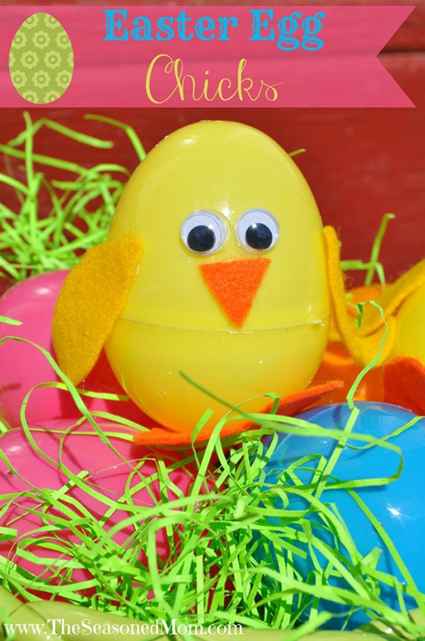 Cute Easter Kids Craft Roundup on OneCreativeMommy.com {Easter Egg Chicks Craft and more}