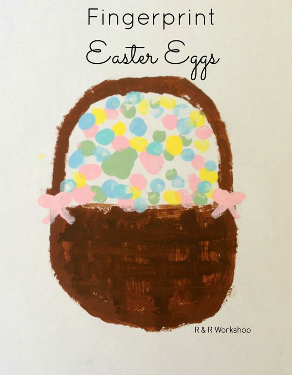 Cute Easter Kids Craft Roundup on OneCreativeMommy.com {Fingerprint Easter Eggs craft and more}