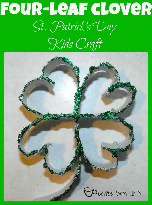 Adorable 4-Leaf Clover Kids Craft from Roundup of 19 Amazing St Patricks Day Crafts for Kids on OneCreativeMommy.com