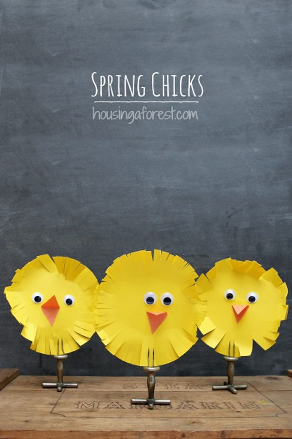 Cute Easter Kids Craft Roundup on OneCreativeMommy.com {Spring Chicks Craft and more}