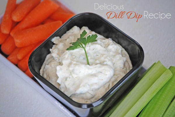 Delicious Dill Dip Recipe -- A perfect appetizer for picnics, family dinners and game night {OneCreativeMommy.com} Gluten free!