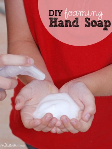 One tutorial, two ingredients, and just three steps to never waste money on Foaming Hand Soap again! {OneCreativeMommy.com}