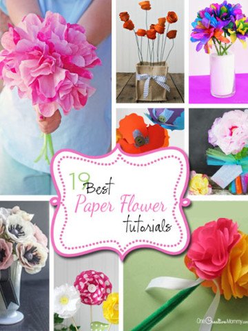 Wouldn't these paper flowers make a great gift for Mom or Grandma on Mother's Day? They'd look pretty on a teacher's desk, too. The possibilities . . . {OneCreativeMommy.com}