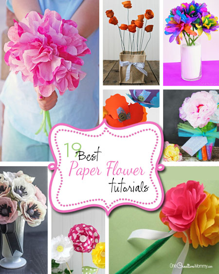 Tissue Paper Flower Lollipops - Red Ted Art - Kids Crafts