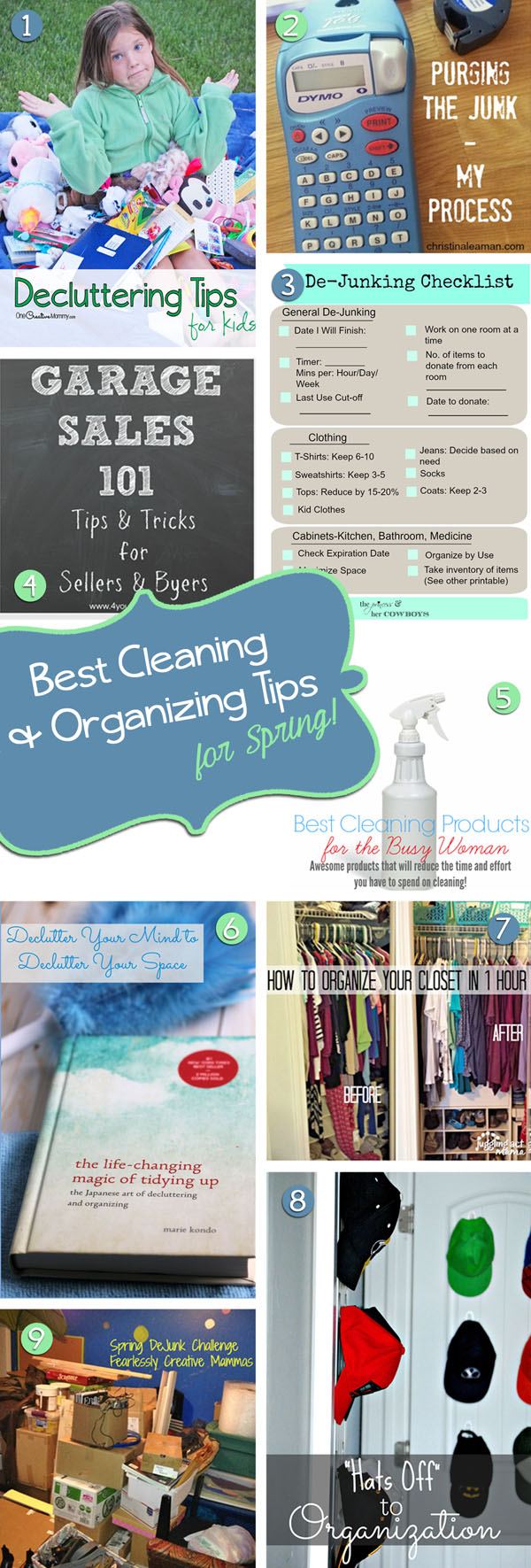 Spring De-Junk Challenge 2015 Inspiration Posts -- Check out our Best Cleaning and Organizing Tips for Spring, and then join us for the 10-day challenge! {OneCreativeMommy.com}