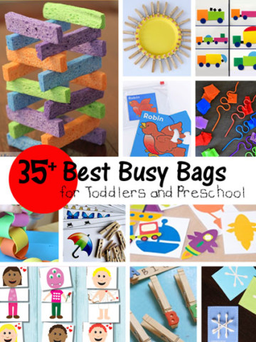 Love these busy bags! Lots of ideas for keeping kids entertained and learning on the go or while I get my work done. {OneCreativeMommy.com}