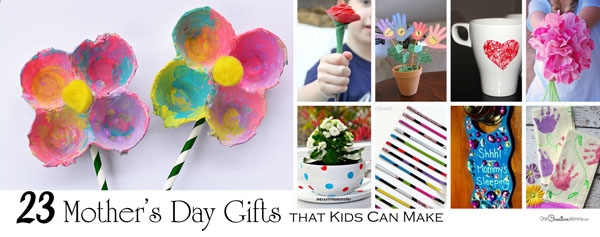 So many cute Mother's Day crafts for kids! Depending on their age, kids can make these with little or no help. {Roundup on OneCreativeMommy.com}