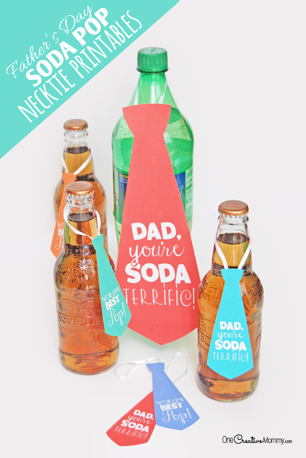 Soda Pop Necktie Father's Day Printables {OneCreativeMommy.com}