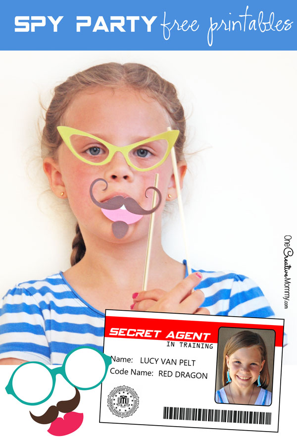 Free printables perfect for your Spy or Secret Agent Birthday Party {OneCreativeMommy.com}