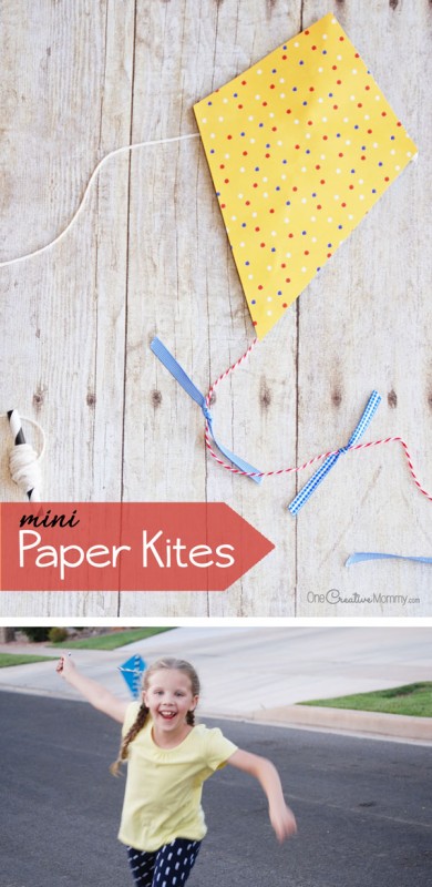 Bust boredom with these adorable mini paper kites! - onecreativemommy.com