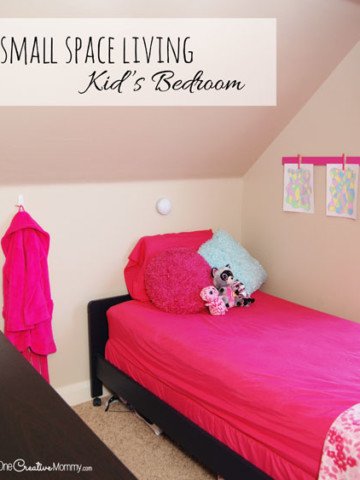Love this creative idea for small space living! She was tired of her kids fighting over keeping their room clean, so she created an extra bedroom. You'll never guess where she put it! {OneCreativeMommy.com}