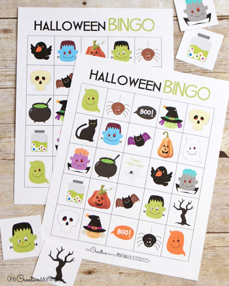 Free Halloween Bingo boards | Perfect for families, room moms and party planners! {OneCreativeMommy.com}