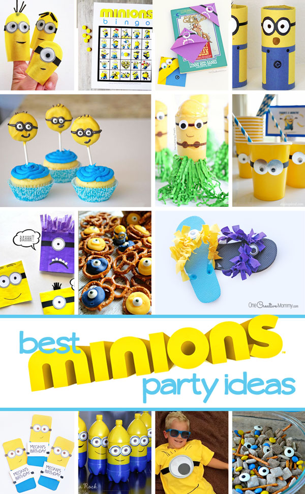 Planning a Minions party? You'll find 23 of the best Minion Party ideas here! So many fun crafts, games and recipes! {OneCreativeMommy.com} Would make a cool birthday party for kids!