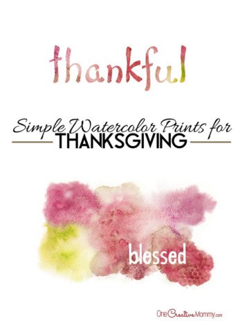 Simple Watercolor Thanksgiving Prints to accent any Fall decor! {OneCreativeMommy.com}