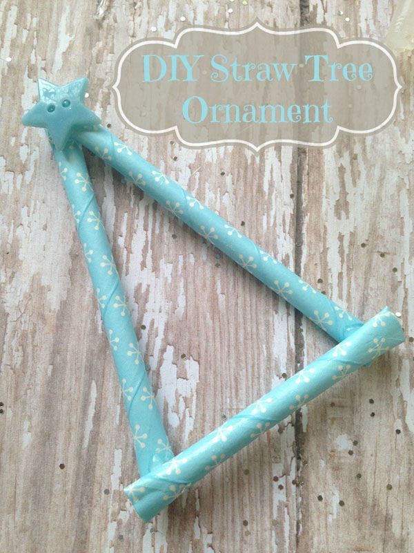 Cute Straw Christmas Tree |Featured with 33+ Handmade Christmas Ornaments to Make with Your Kids! {OneCreativeMommy.com}
