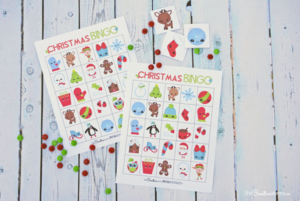 Free Christmas Bingo Cards! Perfect for a class party or family game night {OneCreativeMommy.com}