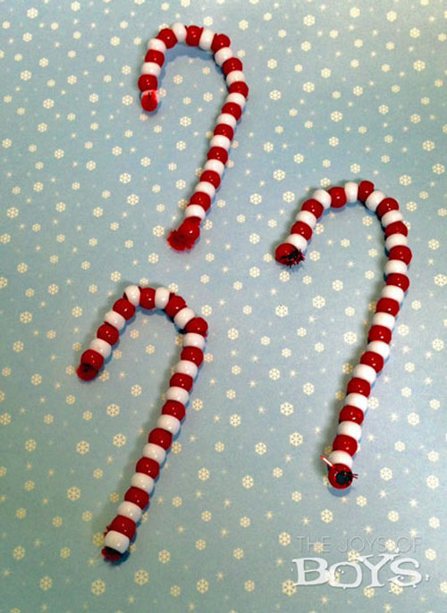 Easy Candy Cane Ornaments | Featured with 29 Awesome Classroom Christmas Party Ideas {OneCreativeMommy.com}