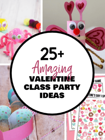 In charge of the Valentine class party this year? Check out 25+ ideas to get you started with games, crafts, printables and more! {OneCreativeMommy.com} #valentinesday #valentinegames #classparty