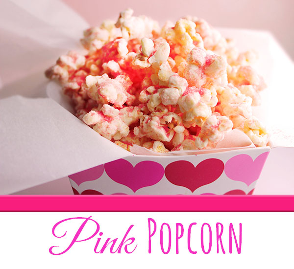 Pink Popcorn Recipe | Featured in 25+ Awesome Valentine Class Party Ideas Roundup {OneCreativeMommy.com}