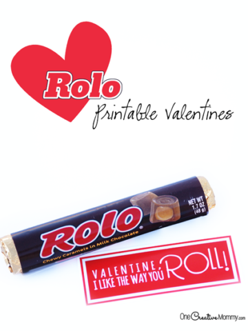 I like the way you roll, Valentine! Free printable Valentines for Rolos candy. {OneCreativeMommy.com}