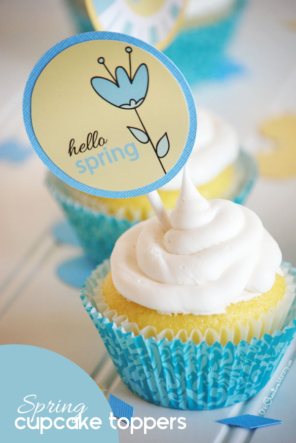 Welcome Spring with these adorable Spring Cupcake Picks! {OneCreativeMommy.com}