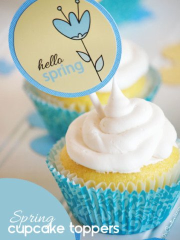 Welcome Spring with these adorable Spring Cupcake Picks! {OneCreativeMommy.com}