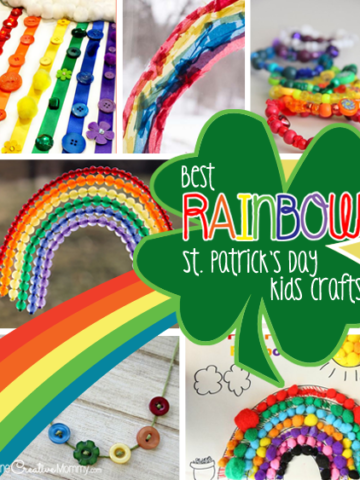 Look here for the best Rainbow St. Patrick's Day Kids Crafts! {OneCreativeMommy.com} 17+ fun and engaging crafts for kids!