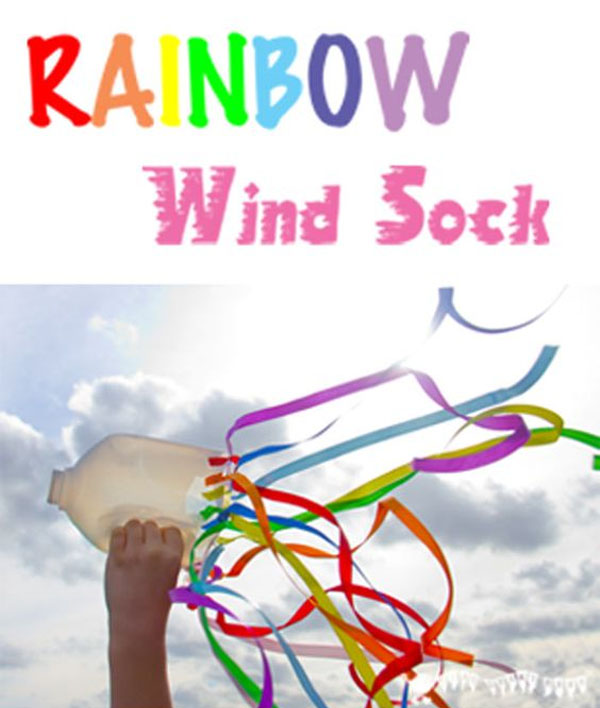 Rainbow Wind Sock | Featured in the Best St. Patrick's Day Crafts for Kids Roundup!{OneCreativeMommy.com}