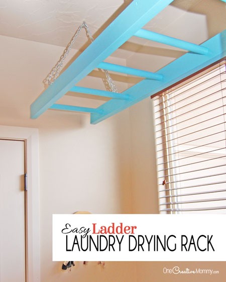 ladder-laundry-drying-rack-featured - onecreativemommy.com