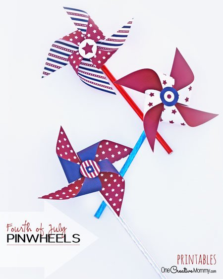 Fun Pinwheels 4th Of July Craft With Free Printables - Onecreativemommy.com