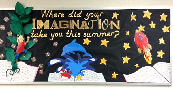 I love this imagination idea featured in the Back to School Bulletin Board Ideas Roundup on OneCreativeMommy.com!