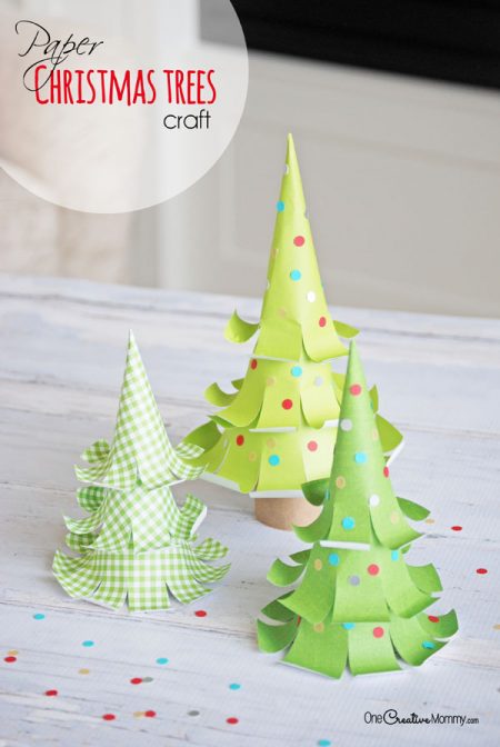 The Cutest Paper Christmas Trees! - onecreativemommy.com