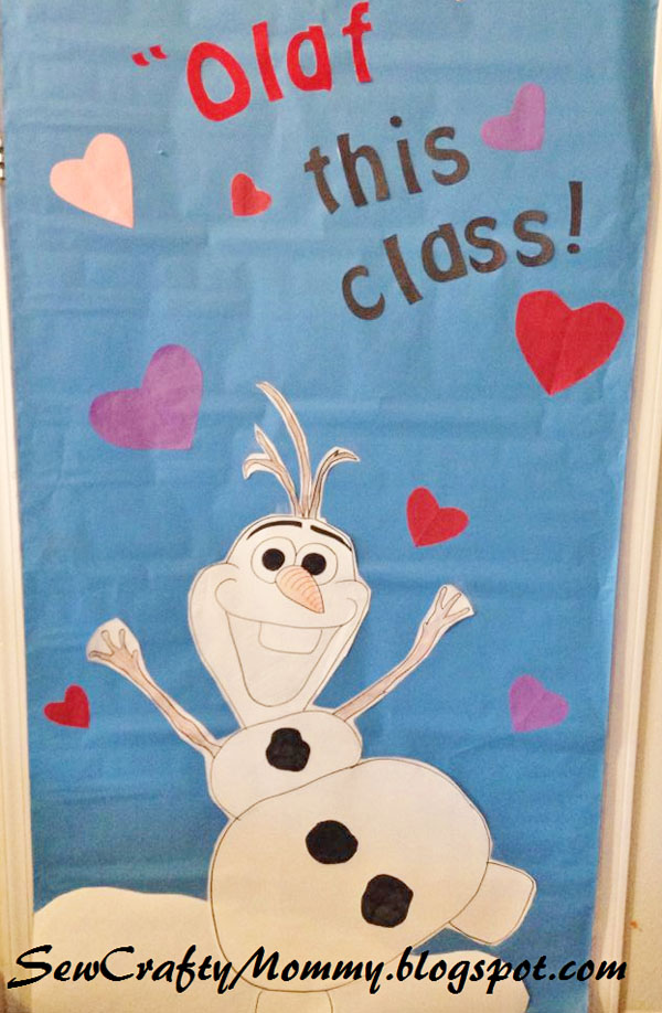 Olaf this Class Door Idea - Featured in 27 Valentine's Day Classroom Door Decorating Ideas {OneCreativeMommy.com}