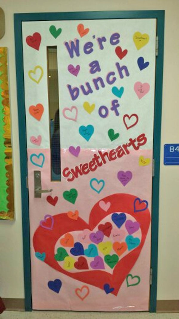 SweetHearts Candy Classroom Door - Featured in 27 Valentine's Day Classroom Door Decorating Ideas {OneCreativeMommy.com}