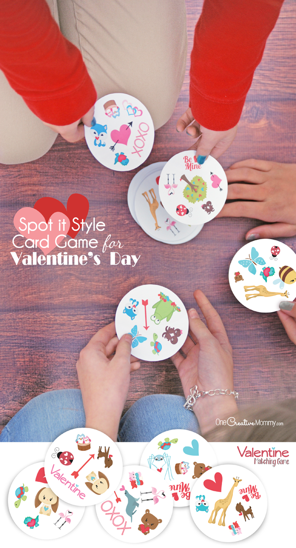  Se amate Spot It, vi innamorerete di questo San Valentino gioco di corrispondenza! {OneCreativeMommy.com} Stampabili gratuiti